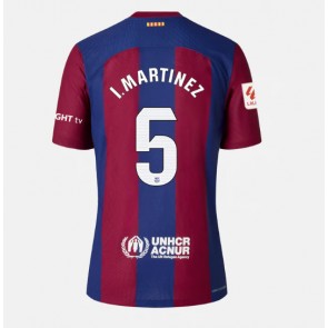 Barcelona Inigo Martinez #5 Replica Home Stadium Shirt for Women 2023-24 Short Sleeve
